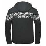 Ghost-Men’s Reflective Skull Graphic Hoodie – Bold Streetwear for Motorcycle Riders