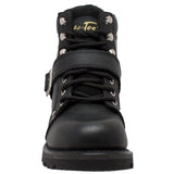 8143 Women's YKK Zipper Black Biker Boot