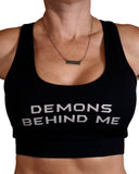 Black Reflective Logos Ultra Premium Racerback Sports Bra