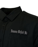 Micro-Perforated, Stretch Embroidered Button-Up