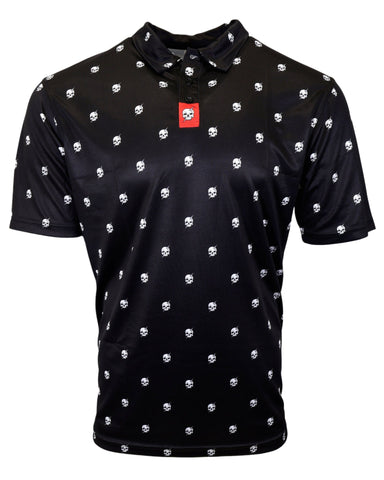 Bolt Skull Patterned Performance Polo