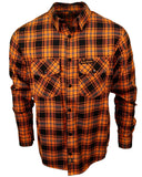 The "Harvest" Orange, Black & Gray Flannel (Hidden Snap Collars)