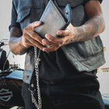 Black Trifold Leather Wallet