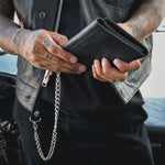 Black Trifold Leather Wallet