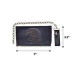 Brown Snap Closure Biker Wallet