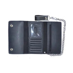 Brown Snap Closure Biker Wallet