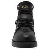 9143 Men's YKK Zipper Biker Boot-Black