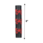 Black Leather Ponytail Wrap with Red Butterflies