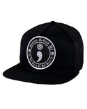 CLOSEOUT Black Classic Trucker Semicolon Patch Hat