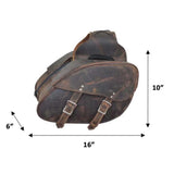16" x 10" x 6 - Leather Saddle Bag