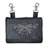 Ladies Clip on Bag with Embroidered Butterfly