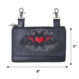 Heart Cowhide Leather Clip-On Bag