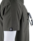 Performance Tech Gun Metal Hybrid Button Up Shirt (Hidden Snap Collars)