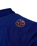 Micro-Perforated, Stretch Embroidered Button-Up