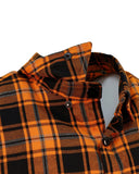 The "Harvest" Orange, Black & Gray Flannel (Hidden Snap Collars)