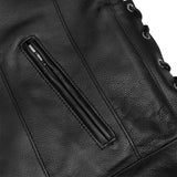 AM Knucklehead Premium Black Men's Leather Motorcycle Jacket