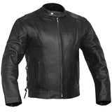 AM Knucklehead Premium Black Men's Leather Motorcycle Jacket