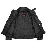 AM Knucklehead Premium Black Men's Leather Motorcycle Jacket