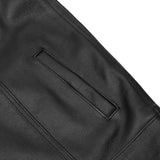 Highway Jack Men's Black Leather Motorcycle Vest Scoop Neck & Snap-Closure Pockets