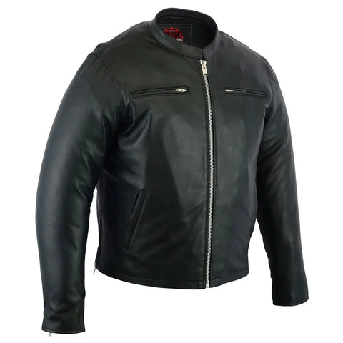 Men's Black Sporty Cruiser Jacket with Removable hood