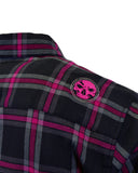 The "Warrior" Black & Pink Flannel (Hidden Snap Collars)