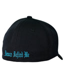 Purple & Teal Two-Tone Skull - Black "Never Fade" Fitted Cap