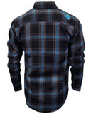 The "Redemption" Flannel - Teal, Black & Gray (Hidden Snap Collar)