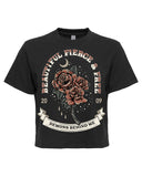 Beautiful Fierce & Free Heavyweight Boxy Crop T-Shirt