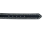 BLT Black Leather Belt with Silver Studs and Skulls