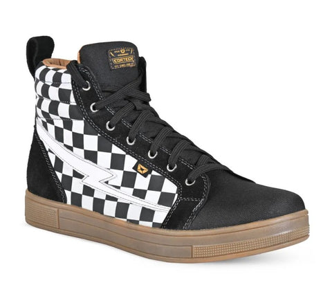 Men's Slayer Black & White Canvas Check Riding Shoes
