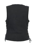 Amara - Ladies Black Denim Vest with Laces
