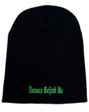 "Toxic" Green Skull Beanie