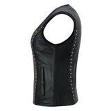Biker Babe Women's Studded Leather Motorcycle Vest