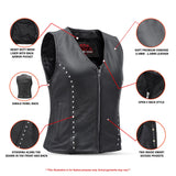 Biker Babe Women's Studded Leather Motorcycle Vest