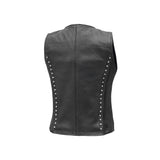 Biker Babe Women's Studded Leather Motorcycle Vest