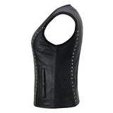 Biker Babe Women's Studded Leather Motorcycle Vest