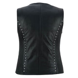 Biker Babe Women's Studded Leather Motorcycle Vest