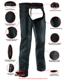 Women's Stylish Lightweight Hip Set Chaps in Lightweight Drum D