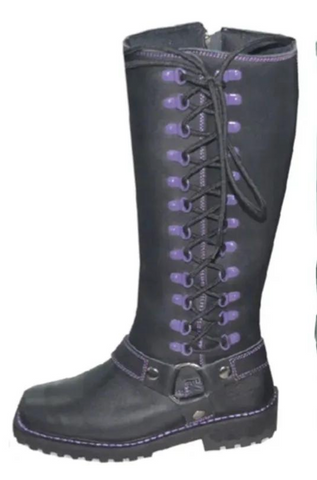 Roadqueen -Ladies Motorcycle Biker Leather Boots