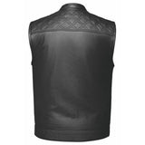 Black Diamond  - Mens Premium Leather Diamond Stitch Club Vest