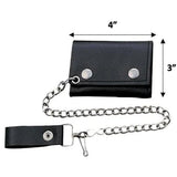 Mini Black Trifold Biker Chain Wallet