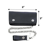 Long Black Bifold Biker Chain Wallet