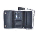 Black Trifold Snap Closure Wallet