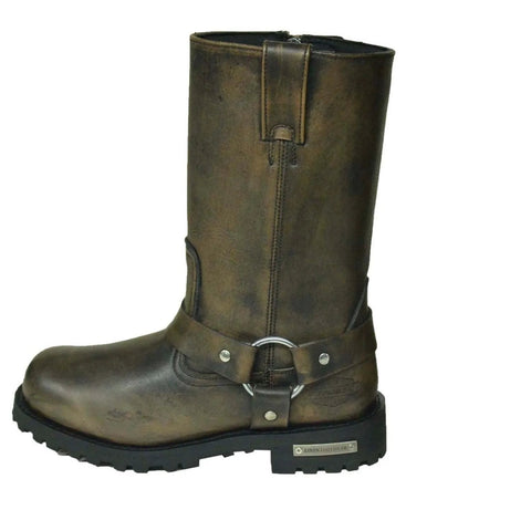Brown Harness - Mens Motorcycle Biker Leather Boots