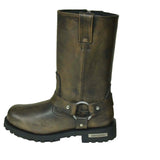 Brown Harness - Mens Motorcycle Biker Leather Boots