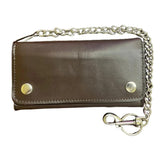 Brown Trifold Biker Chain Wallet
