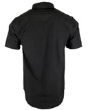 Performance Tech Black Hybrid Button Up Shirt (Hidden Snap Collars)