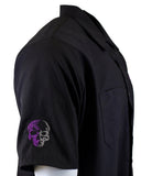 SHORT SLEEVE Men's Embroidered Shop Shirt - Purple Logo