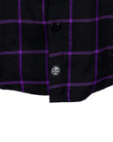 Closeout - The "Raven" Black & Purple Flannel (Hidden Snap Collars)
