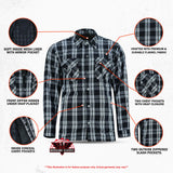 Checkered Men's Armored Black and White Flannel Shirt